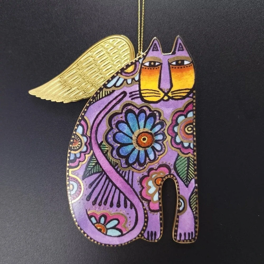 Laurel Burch SELENA Angeli-Cats Bradford Cat Angel Christmas Ornament‎ Porcelain